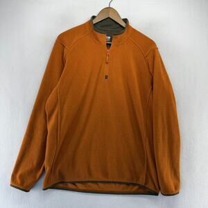 Arcteryx Polartec Fleece Men's Large Orange 1/4 Quarter Zip Pullover Gorp Logo